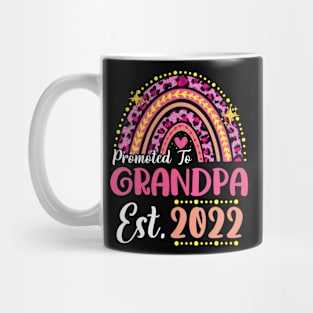 Promoted to Grandpa Est.2022 Rainbow Papa to Be New Papa Mug